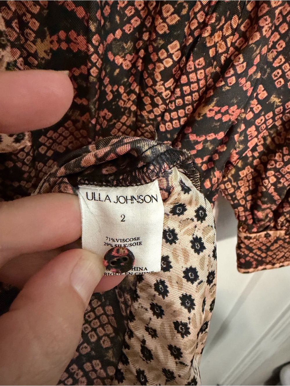 Ulla Johnson Seraphina Midi Maxi Bohemian Silk Blend Dress Size 2 - Picture 13 of 15